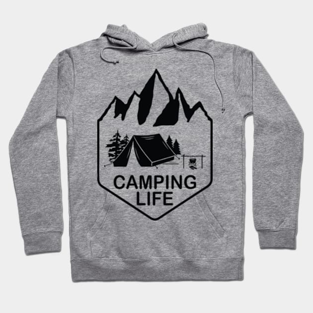 Camping Mountain Hoodie by Polahcrea